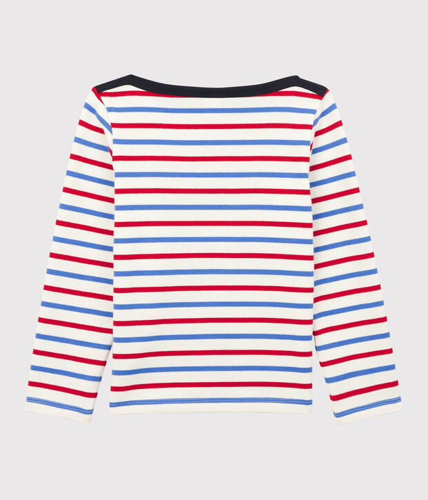 Children's Unisex Striped Cotton Top white/blue/red