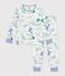 Children's pyjamas in fleece with a dragon print white/multicolor