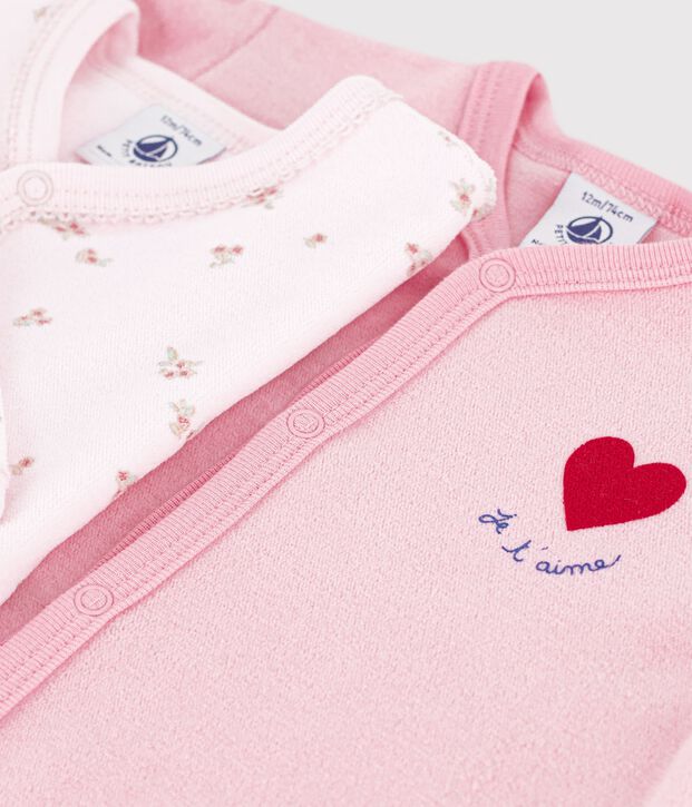Pack of printed velour pyjamas for babies multicolor