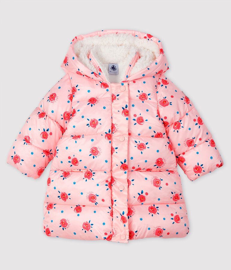 Baby girl's quilted puffer jacket pink/multicolor