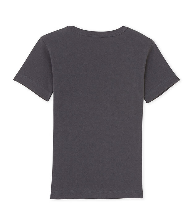 Boy's patterned V-neck tee Maki grey