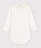Babies' plain cotton body with a collar white