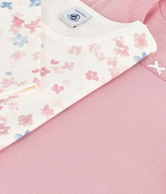 Pack of children's long-sleeved floral-print cotton T-shirts variante 1