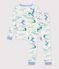 Children's snug-fitting printed cotton pyjamas white/multicolor