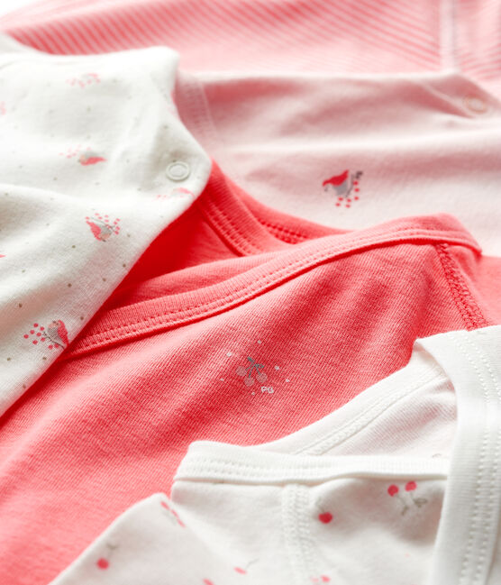 Babies' Long-sleeved Wrapover Organic Cotton Bodysuits - 5-Pack variante 1