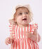 Baby girls' wide brimmed floppy sun hat in poplin and broderie anglaise white