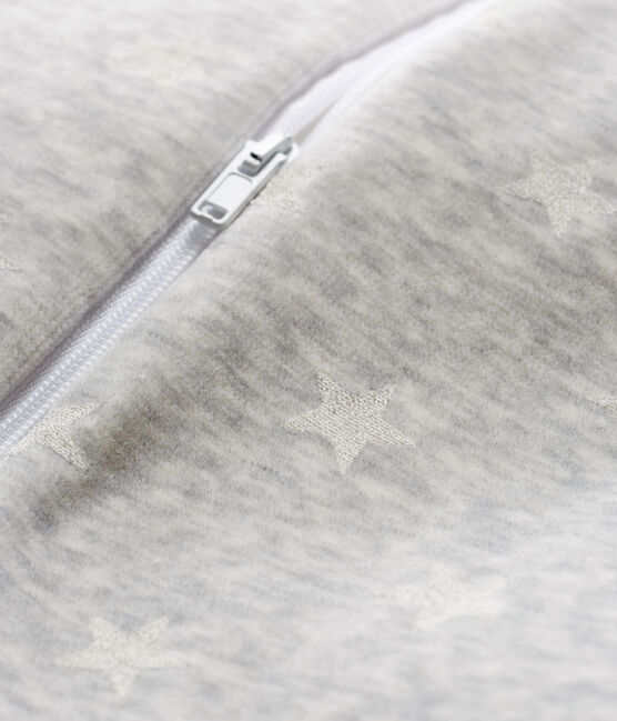 Baby Boys' Velour Sleeping Bag BELUGA grey/MARSHMALLOW white