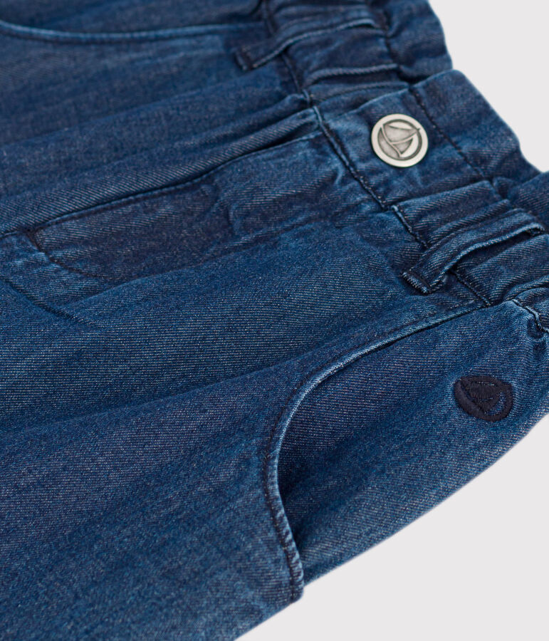 Girls' Lightweight Straight-Fit Denim Trousers DENIM blue