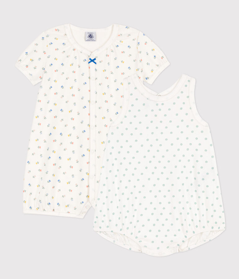 Babies' Floral Cotton Playsuits - 2-Pack multicolor