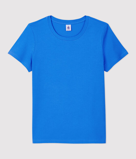 Women's Straight Fit Organic Cotton Round Neck T-Shirt BRASIER blue