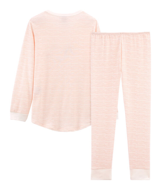 Girls' Pyjamas in Cotton MARSHMALLOW white/ROSAKO pink