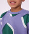 Children's cotton sweatshirt printed with hearts purple/multicolor