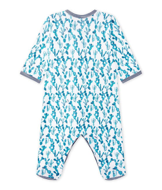 Baby boy's cactus-print sleepsuit ECUME white/MULTICO white
