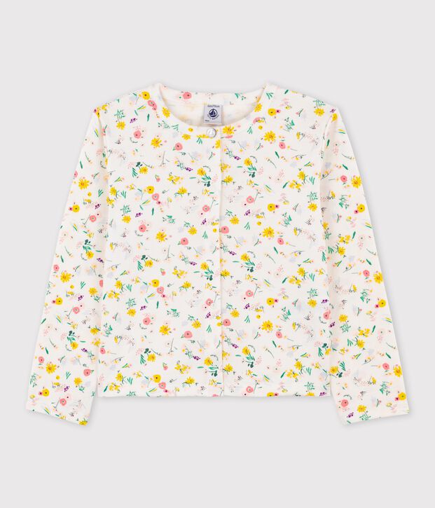 Girls' Cotton Cardigan white/multicolor