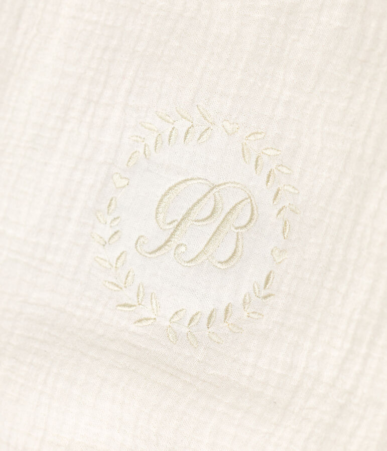 Newborn babies' suitcase in embroidered cotton gauze MARSHMALLOW white