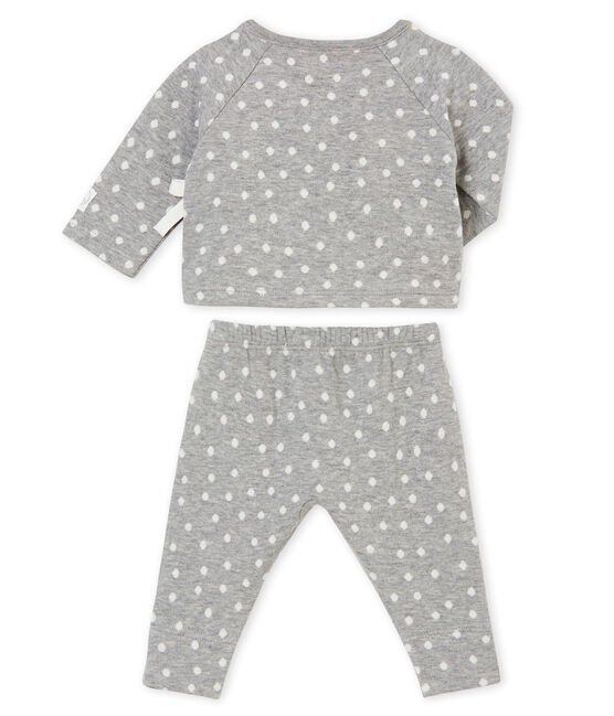 Baby girl's 2 piece set SUBWAY grey/MULTICO white