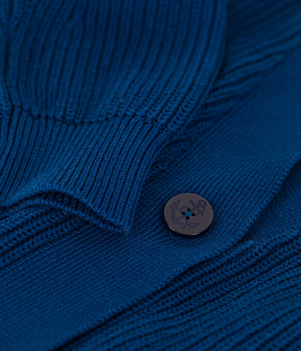 Women's Fisherman's Rib Cotton Cardigan blue