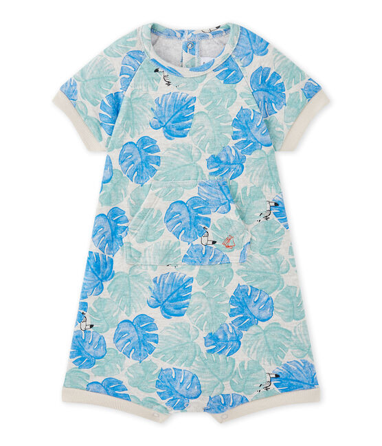 Baby boy's print romper BELUGA grey/MULTICO white