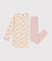 Children's floral print brushed fleece nightdress SALINE pink/MULTICO white