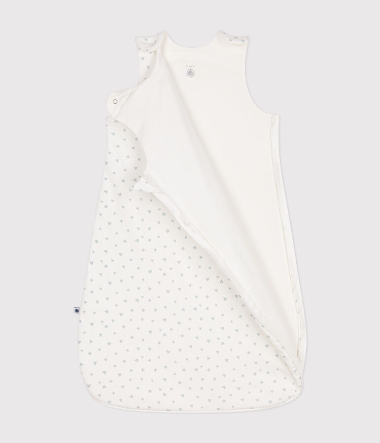 Babies' cotton TOG 1.5 sleeping bag white/blue