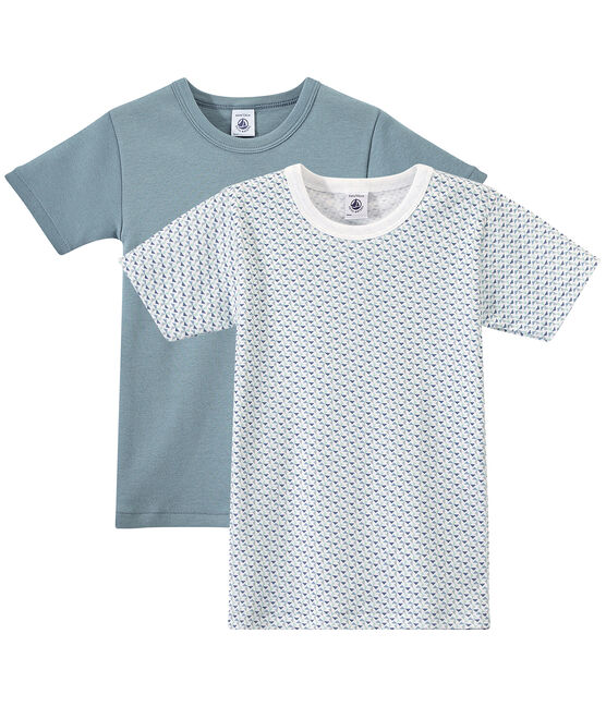 Set of 2 boys' short-sleeved t-shirts LOT white
