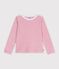 Children's cotton Breton top pink/white