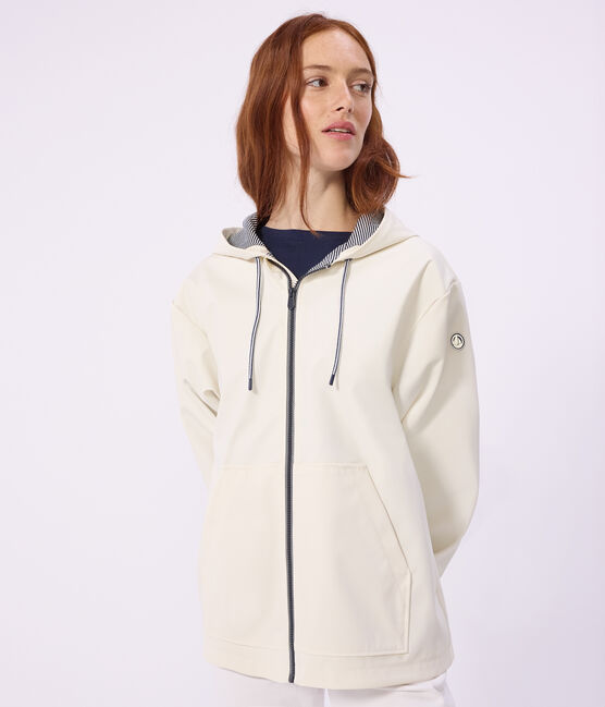 Women's short raincoat MILK Ecru