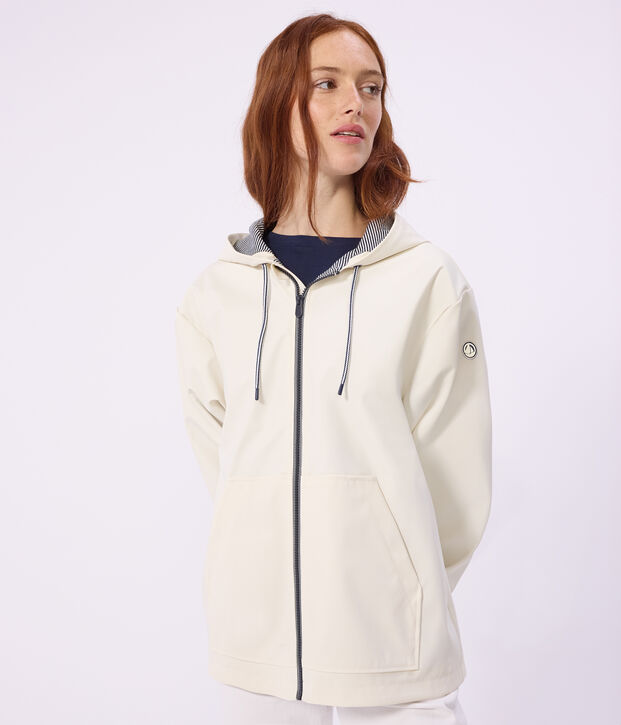 Women's short raincoat MILK