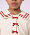 Children's long-sleeved dress in plain corduroy MILK