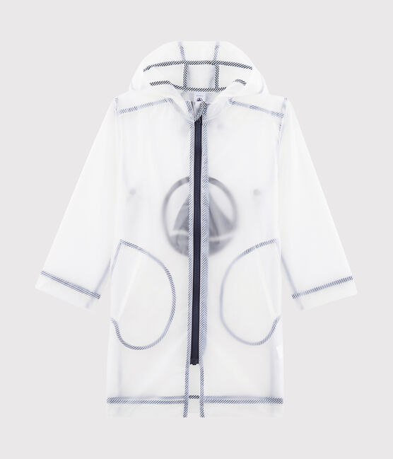 Unisex Children's Long See-Through Waxed Coat TRANSPARENT blue