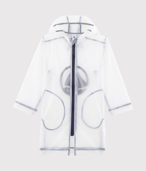 Unisex Children's Long See-Through Waxed Coat blue