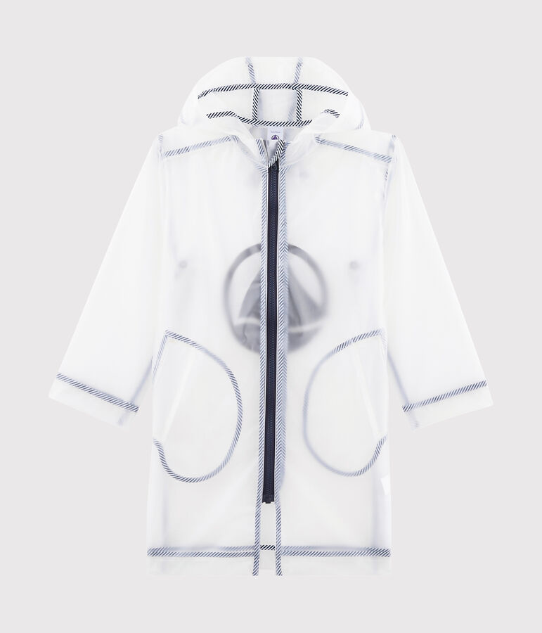 Unisex Children's Long See-Through Waxed Coat blue