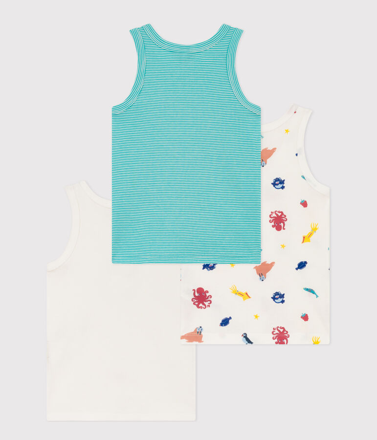 Boys' Cotton Vests - 3-Pack multicolor