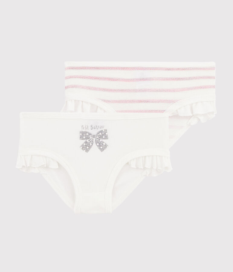 Girls' Glittery Ruffled Knickers - 2-Piece Set multicolor