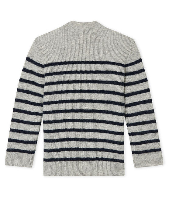 Baby Boys' Cashmere Pullover BELUGA grey/SMOKING blue