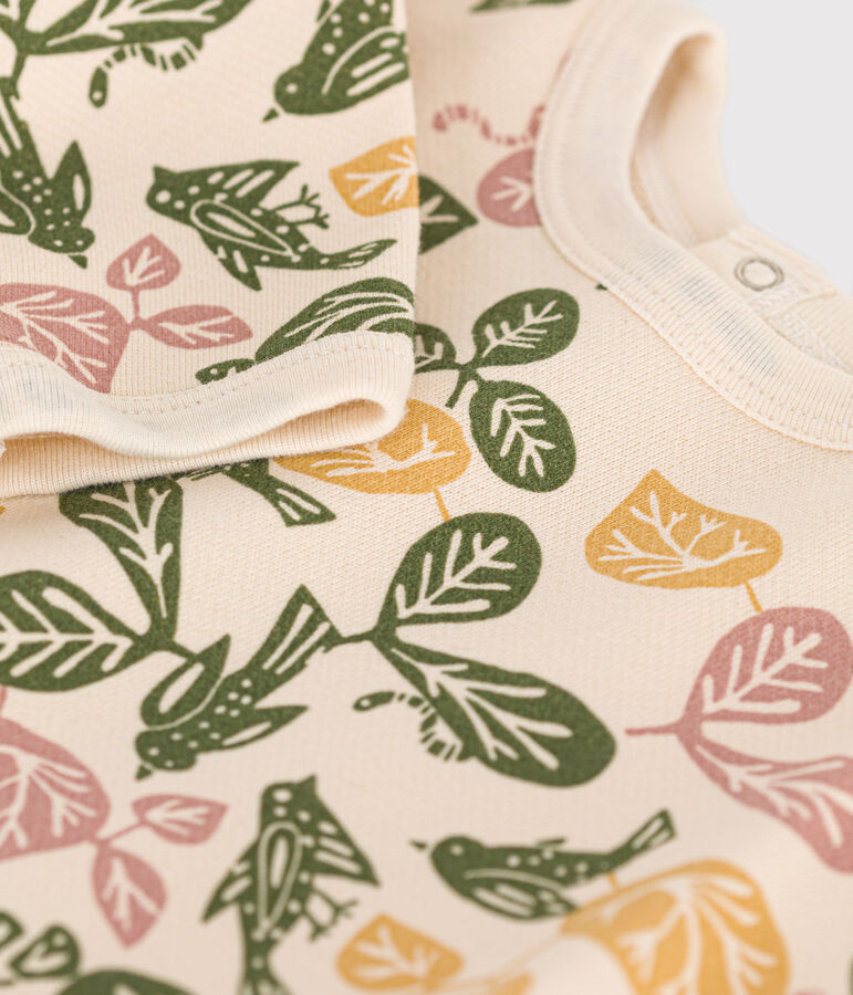 Babies' Fleece Sweatshirt Ecru/multicolor