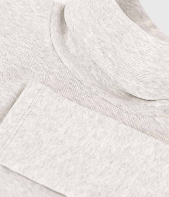 Women's Iconic Organic Cotton Roll Neck T-Shirt BELUGA CHINE grey
