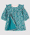 Baby Girls' Long-Sleeved Floral Velour Dress MOZAIK /MULTICO ecru