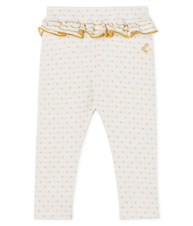 Baby Girls' Ruffled Leggings white/yellow