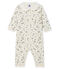 Baby Girls' Footless Ribbed Sleepsuit MARSHMALLOW white/MULTICO CN
