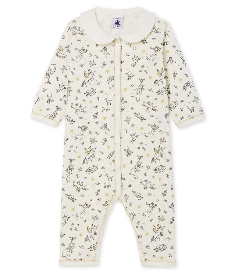 Baby Girls' Footless Ribbed Sleepsuit white/multicolor