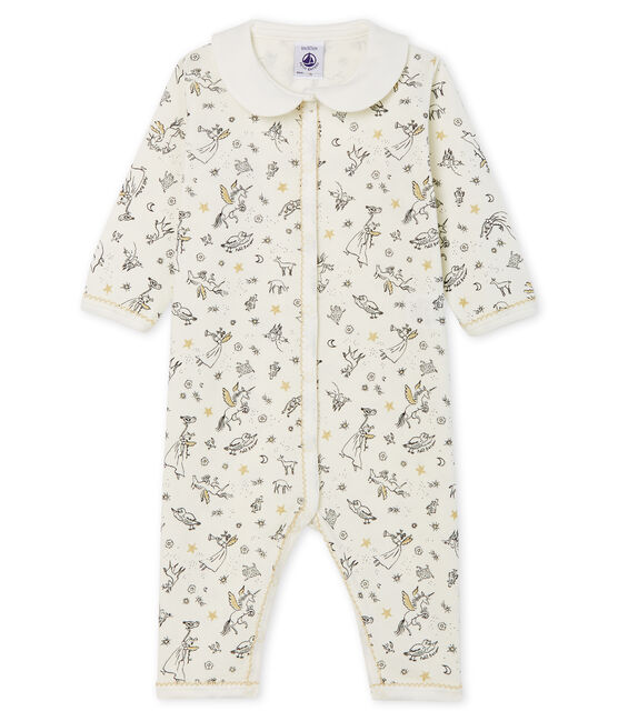 Baby Girls' Footless Ribbed Sleepsuit MARSHMALLOW white/MULTICO CN