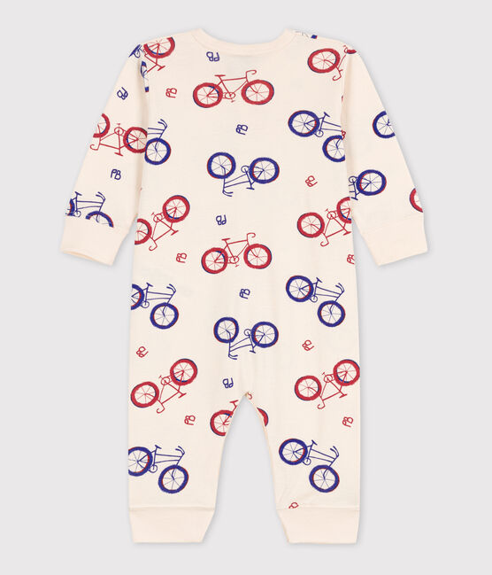 Babies' Bike Themed Footless Cotton Sleepsuit AVALANCHE white/STOP