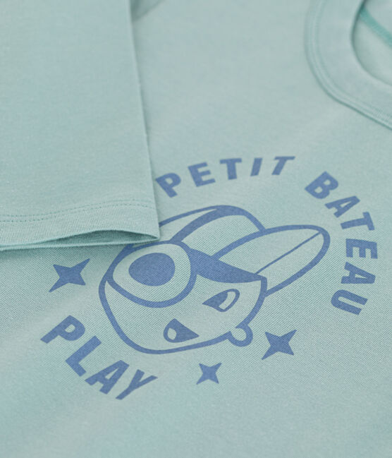 Boys' long-sleeved fine jersey T-shirt PAUL green