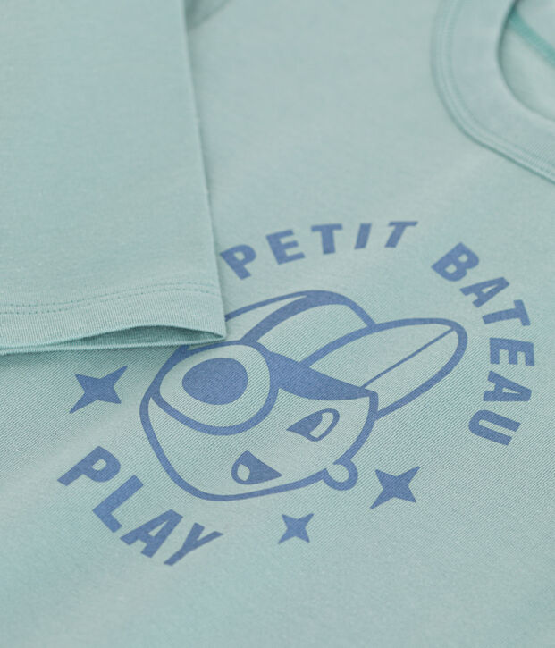 Boys' long-sleeved fine jersey T-shirt green