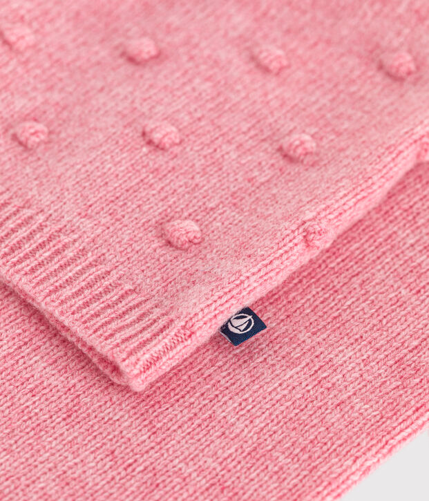 Cardigan containing wool for little girls. pink