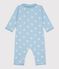 Babies' heart print footless cotton pyjama suit with a collar MIMI /ECUME