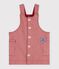 Babies' sleeveless stripy cotton dress with a heart badge pink/pink