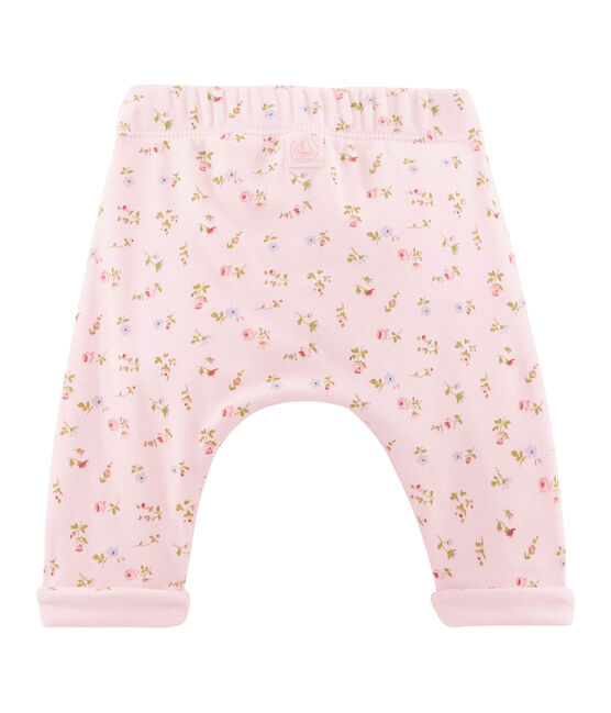 Unisex baby's trousers VIENNE pink/MULTICO white