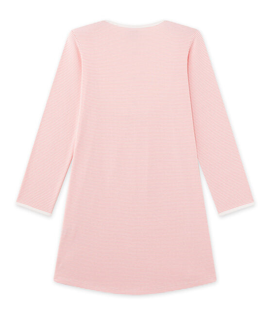 Chemise de nuit fille en milleraies GRETEL pink/LAIT white